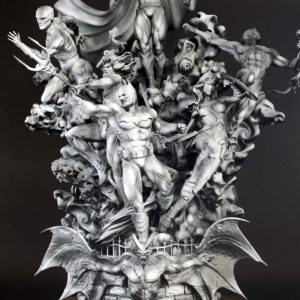 Diorama de collection Justice League - Figurines DC Comics effet fumée - Échelle 1:4